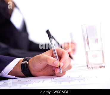 Extreme closeup portrait d'un homme marque sur papier Banque D'Images