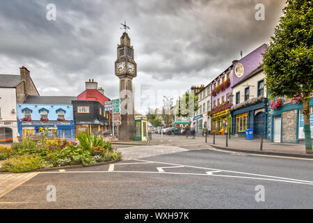 La tour de l'horloge à Westport, Comté de Mayo, Irlande Banque D'Images