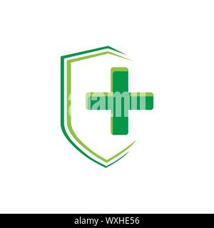 Entreprise de sécurité médicale symbole abstrait shield logo design illustrations vectorielles Illustration de Vecteur
