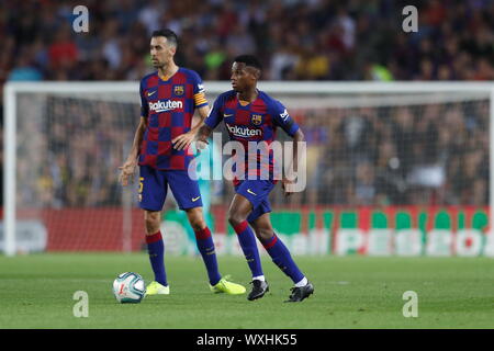 Ansu Fati (Barcelone), le 14 septembre 2019 - Football : "La Liga espagnole Santander' match entre le FC Barcelone 5-2 FC Valence au Camp Nou à Barcelone, Espagne. (Photo de Mutsu Kawamori/AFLO) Banque D'Images