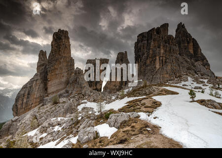 Cinque Torri mountain, Dolomites, Padova, Veneto, Italie Banque D'Images