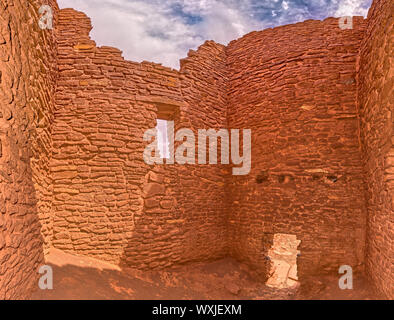 Vue intérieure d'Wukoki Pueblo, Ruines Wupatki National Monument, Arizona, États-Unis Banque D'Images