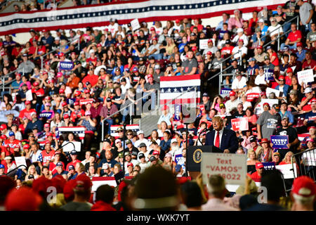 Rio Rancho, États-Unis. 16 Sep, 2019. Trump président s'adresse à la foule lors de sa réélection rassemblement à Rio Rancho, Nouveau Mexique Lundi, 16 Septembre, 2019. Photo de Justin Hamel/UPI UPI : Crédit/Alamy Live News Banque D'Images