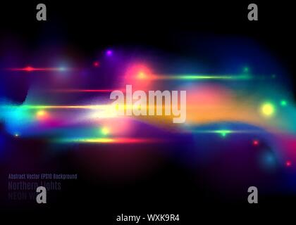 Aurora Borealis, brillant abstract vector background aurora australis pour web et print , mignon résumé un éclairage naturel afficher dans le ciel. Illustration de Vecteur