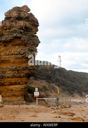 Close-up des formations rocheuses sur Split Point Beach, Aireys Inlet, Great Ocean Road, Victoria, Australie Banque D'Images