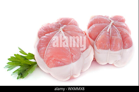 Paupiette de veau in front of white background Banque D'Images