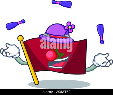 Drapeau maroc jonglerie bâtons à mascot wall Illustration de Vecteur