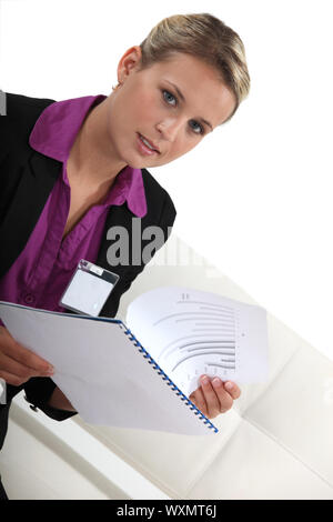 Portrait badge de visiteur Banque D'Images