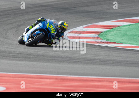 JOAN MIR, coureur espagnol numéro 36 pour l'équipe SUZUKI EN MOTOGP c'est lors de l'échauffement et l'épreuve de la Motogp de Saint-Marin et de la riviera de Rimini Misano , UNE Banque D'Images