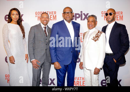 Ilfenesh Hadera, Nigel Chaume, Forest Whitaker, Giancarlo Esposito et assister à Swizz Beatz le parrain de Harlem le dépistage à l'Apollo Theatre de New York. Banque D'Images