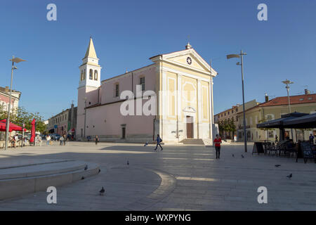 Istrie, Croatie - l'église Notre-Dame-des-Anges situé sur la place de la liberté à Poreč Banque D'Images