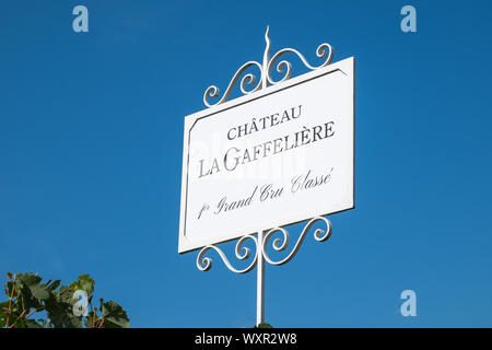 Château La Gaffeliere pour signer dans la région de Bordeaux, Saint-Emilion, France Banque D'Images