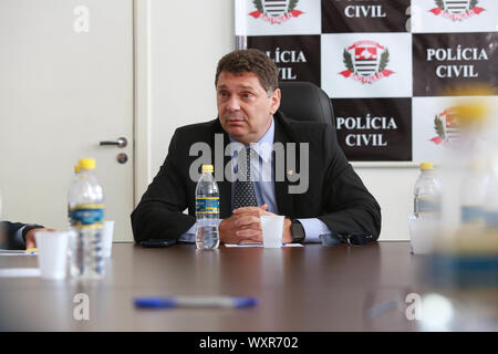 Campinas, Brésil. Sep 17, 2019. Le Secrétaire exécutif de la police civile, délégué Abou Youssef Chahin, a rencontré des représentants de la police de Campinas tout au long de ce mardi (17). Le but de la visite est de discuter les défis et besoins de la région. Credit : Leandro Ferreira/FotoArena/Alamy Live News Banque D'Images