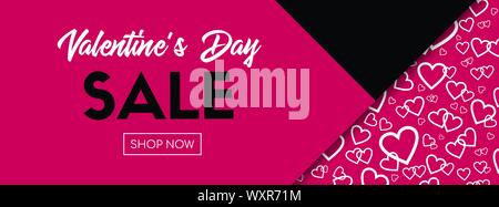 Valentines Day vente vector banner Illustration de Vecteur