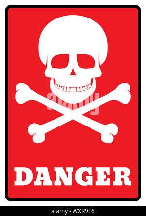 Danger Avertissement symbole de mort crâne Banque D'Images