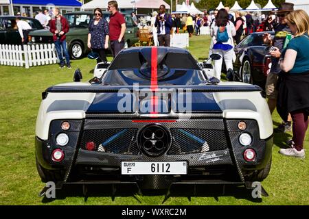 Pagani Zonda Cinque sur spectacle au 2019 Salon privé à Blenheim Palace, Oxfordshire Banque D'Images