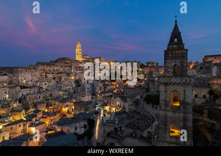 Vue panoramique de Chiesa San Pietro Barisano - Matera Banque D'Images