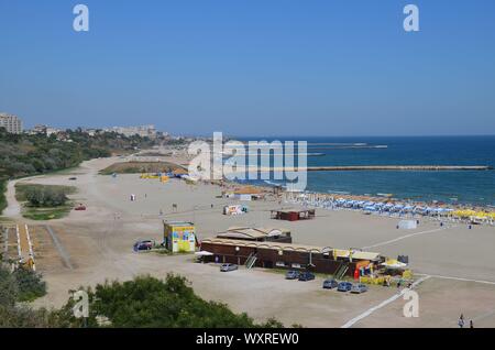 Constanta (Tomis) am Schwarzen Meer, Dobrudscha, Rumänien : An der Küste, Strand Banque D'Images