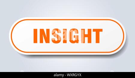 Insight signe. insight insight arrondi étiquette orange. Illustration de Vecteur