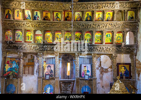 Intérieur de la monastère Ayios Georgios (St George), l'île de Lefkada, Grèce / Athènes Banque D'Images