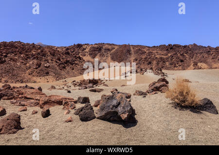 Les champs de lave de la caldera de Las Canadas du volcan Teide. Tenerife, Espagne Banque D'Images