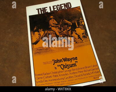 Affiche de film classique de Chisum avec John Wayne en 1970. Banque D'Images