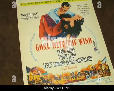 Affiche de film classique de Autant en emporte le vent 1940. Banque D'Images