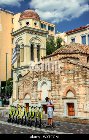 Impressions de la place monastiraki à Athènes, Grèce Banque D'Images