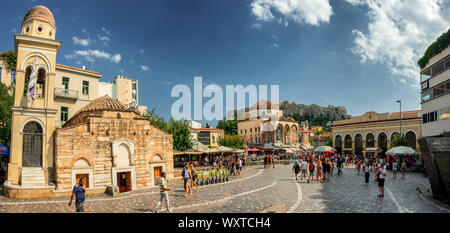 Impressions de la place monastiraki à Athènes, Grèce Banque D'Images