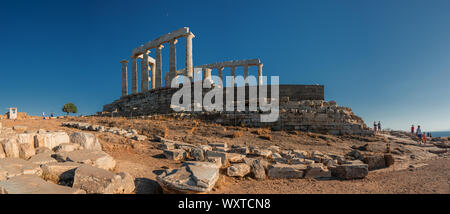 Le Temple de Poséidon à Cap Sounion, en Grèce Banque D'Images