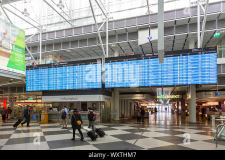 Munich, Allemagne - le 14 février 2019 : Terminal de l'aéroport de Munich (MUC) en Allemagne. Banque D'Images