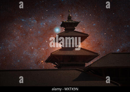 Temples de Durbar Square à Bhaktapur, Népal Katmandou valey,. Les éléments de cette image fournie par la NASA Banque D'Images