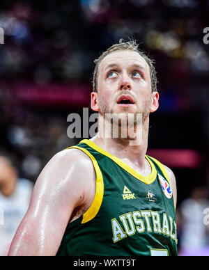 Joe Ingles (Australie). Coupe du Monde de Basket-ball de la FIBA, Chine 2019, demi-finale. Match pour la médaille de bronze Banque D'Images