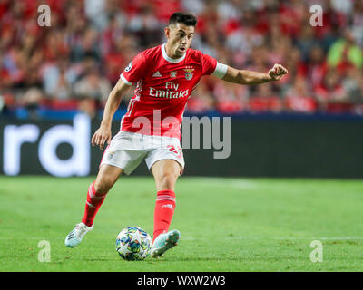 Lisboa, Portugal. Sep 17, 2019. Football : Ligue des Champions, Benfica Lisbonne - RB Leipzig, phase Groupe, Groupe G, 1ère journée à l'Estadio da Luz. Pizzi joueur de Benfica sur le ballon. Crédit : Jan Woitas/dpa-Zentralbild/dpa/Alamy Live News Banque D'Images