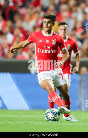 Lisboa, Portugal. Sep 17, 2019. Football : Ligue des Champions, Benfica Lisbonne - RB Leipzig, phase Groupe, Groupe G, 1ère journée à l'Estadio da Luz. Jota joueur de Benfica sur le ballon. Crédit : Jan Woitas/dpa-Zentralbild/dpa/Alamy Live News Banque D'Images