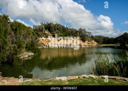 Angourie Angourie Bleu Piscine et Plage de Back, Yamba, New South Wales, Australie Banque D'Images