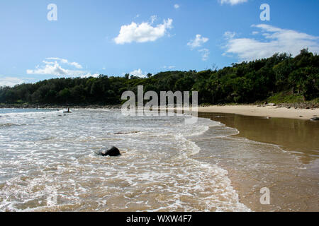 Angourie Angourie Bleu Piscine et Plage de Back, Yamba, New South Wales, Australie Banque D'Images