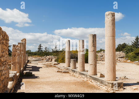 Le sanctuaire d'Apollon Hylates à Kourion, Chypre. Ruines antiques. Banque D'Images