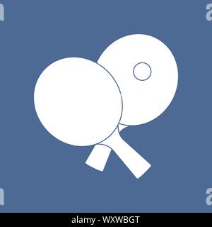 Vector illustration avec des équipements sportifs pour le tennis de table. Deux raquettes de ping-pong et la balle. L'icône de la ligne du tennis de table. Ping pong club. Le sport. Hea Illustration de Vecteur