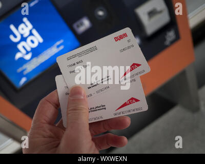 Le Tram, tramway billets Dubai Banque D'Images
