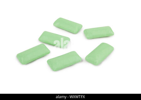 Chewing-gums bulle ou on white with clipping path Banque D'Images