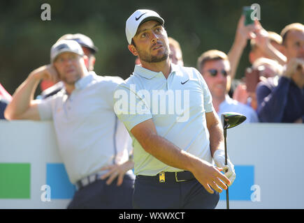 Wentworth Golf Club, Virginia Water, UK. 18 Sep, 2019. Francesco Molinari au cours de la Pro Am au BMW PGA Championship. Usage éditorial uniquement. Crédit : Paul Terry/Alamy. Crédit : Paul Terry Photo/Alamy Live News Banque D'Images