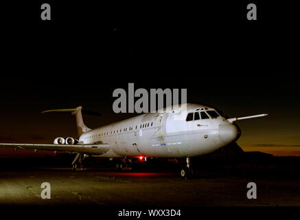 RAF Vickers VC-10K3 à un nightshoot à Cornwall Aviation Heritage Centre Banque D'Images