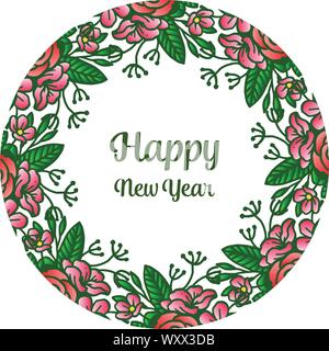 Banner bonne année, avec un élégant floral frame coloré. Vector Illustration de Vecteur