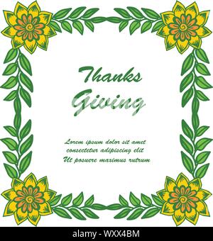 De style floral frame colorés pour la conception de cartes d'action de grâce. Vector Illustration de Vecteur