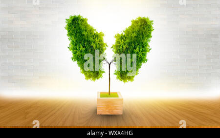 L'arbre vert en forme de poumon-images, des concepts médicaux, l'autopsie, affichage 3D et les animaux comme un élément Banque D'Images