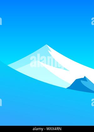 Paysage de montagne avec copie espace en haut et en bas, Vector illustration pour les voyages de voyage et d'expédition ou de ski et Slalom. Scenic Tou Illustration de Vecteur