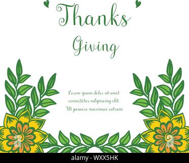 De style floral frame colorés pour la conception de cartes d'action de grâce. Vector Illustration de Vecteur