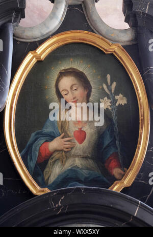 Coeur Immaculé de Marie, retable de l'église de Sainte Agathe dans Schmerlenbach, Allemagne Banque D'Images