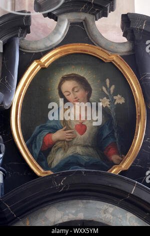 Coeur Immaculé de Marie, retable de l'église de Sainte Agathe dans Schmerlenbach, Allemagne Banque D'Images